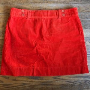 Ann Taylor Loft Wide Wale Orange Corduroy Skirt